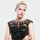 BABEYOND Art Deco 1920's Flapper Great Gatsby Inspired Leaf Medallion Pearl Headpiece Headband Silver BABEYOND