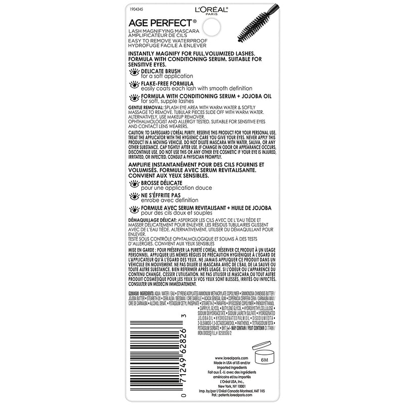 L'Oreal Paris Age Perfect Lash Magnifying Mascara, WATERPROOF Black, 0.28 Ounces L'Oreal Paris Store
