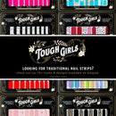 TOUGH GIRLS | 22 Semi-Cured Gel Nail Polish Strips | Brighter, Thicker, Tougher | UV LED Lamp Use Required | Includes Cuticle Stick, Nail File, Nail Wipes (Black) TOUGH GIRLS