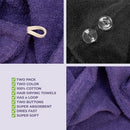 American Soft Linen 100% Cotton Hair Towels for Women, Head Towel Cap, Cotton Hair Turban Towel Wrap for Long Curly Anti Frizz Hair, Soft and Absorbent Cotton Hair Towels 2 Pack, Purple-Black Infinity Warehouse
