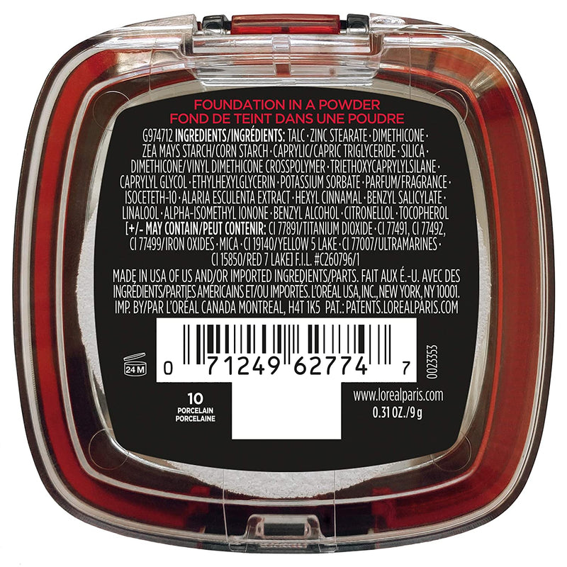 L'Oreal Paris Infallible Fresh Wear Foundation in a Powder, 010 Porcelain, 0.31 Fl Oz L'Oreal Paris Store
