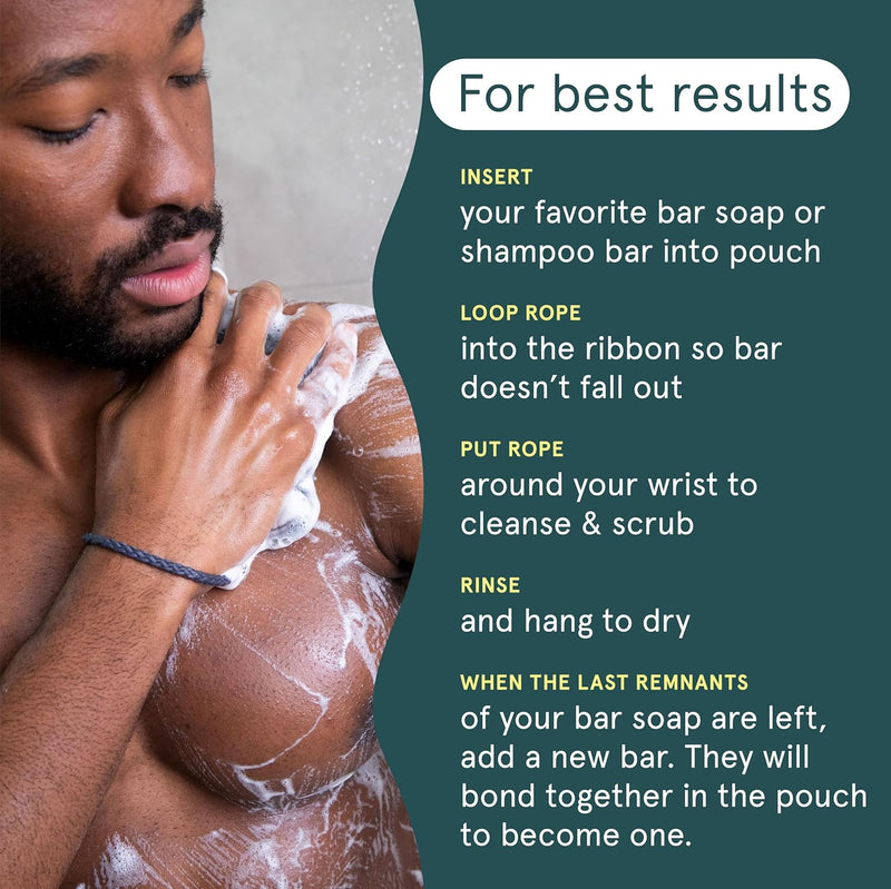 Cleanlogic Men Exfoliating Soap Saver, Sport Exfoliator Scrubber Pouch, Ideal for Post-Workout Cleanse, Daily Skincare Tool for Smooth Clean Skin, 3 Count Value Pack Infinity Warehouse