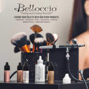 Belloccio Professional Beauty Deluxe Airbrush Cosmetic Makeup System with 4 Medium Shades of Foundation in 1/2 oz Bottles - Kit includes Blush, Bronzer and Highlighters Infinity Warehouse