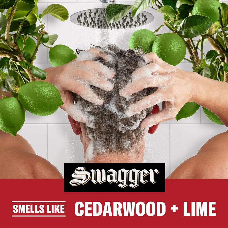Old Spice Swagger 2-in-1 Shampoo and Conditioner Set for Men, Cedarwood Lime Scent, Get Up To 80% Fuller-Looking Hair, Barbershop Quality, 29.2 Fl Oz Each, 2 Pack Infinity Warehouse