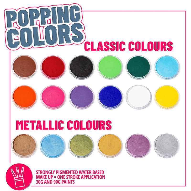 Blue Squid PRO Face Paint - Classic Yellow (30gm), Superior Quality Professional Water Based Single Cake, Face & Body Makeup Supplies for Adults, Kids & SFX Blue Squid