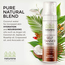 Naturena Self Tanner Tanning Mousse with Organic & Natural Ingredients, Tanning Lotion, Sunless Tanning Lotion for Darker Bronzer Skin, 6.7 Fl Oz NATURENA