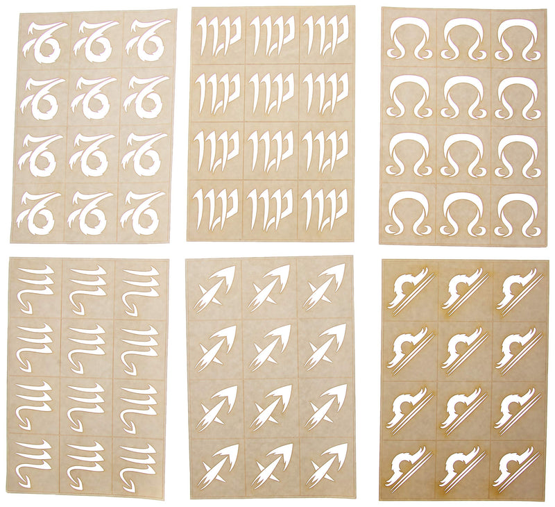 BADGER Totally Tattoo Body Art Stencils Tribal Zodiac July-Dec. Theme Pack BADGER