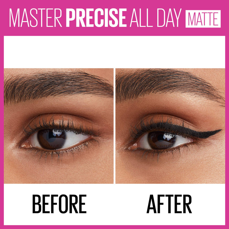 Maybelline Eyestudio Master Precise All Day Liquid Eyeliner, Matte Black, 0.034 Ounce Maybelline New York