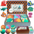 Kids Bath Bombs with Toys Inside - Gentle and Kid Safe, Gender Neutral, Bubble Bath Fizzies with Surprise Inside. Spa Bath Fizz Balls Kit. Birthday or Christmas Gift for Girls and Boys Mineral Me California