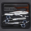 Marhaba AS Professional Hair Cutting Scissors for men and women,10 Pieces Hair Scissors kit for Haircut, Hair Shears for Home and Salon, Stainless Steel Scissors with Cape and Feather Razor Marhaba AS