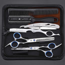 Marhaba AS Professional Hair Cutting Scissors for men and women,10 Pieces Hair Scissors kit for Haircut, Hair Shears for Home and Salon, Stainless Steel Scissors with Cape and Feather Razor Marhaba AS