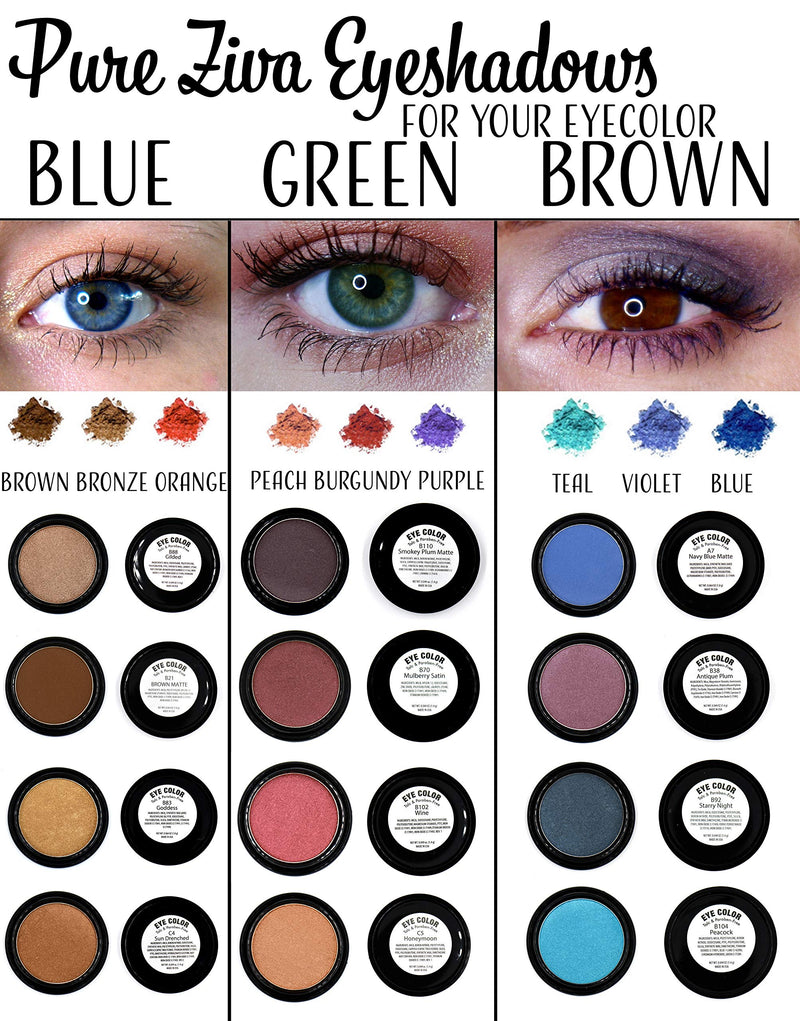 Smokey Plum Dark Purple Violet Brown Matte Opaque Pressed Powder Eye Shadow Eyeshadow Talc & Paraben Free Vegan No Animal Testing & Cruelty Free Matte Pure Ziva