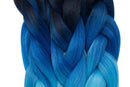 Ombre 24 inch Jumbo Braid Hair Extensions Jumbo Box Braids Crochet Hair Long for Women Kids DIY High Temperature Synthetic Fiber 3 Tones Black+ Dark Blue+ Light Blue 5 Bundles Valentines Gift Party Benehair
