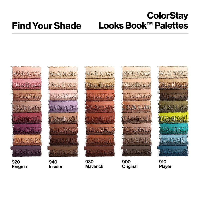 Revlon Colorstay Looks Book Eyeshadow Palette, Vibrant Eye Colors in Mix of Shimmer, Matte and Metallic Finish, Insider (940) REVLON