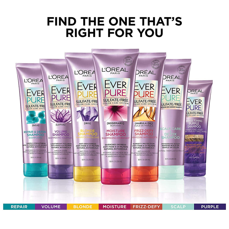 L’Oreal Paris Everpure Sulfate Free Scalp Care + Detox Shampoo, with Menthol + Neem Leaf Extract, for Deep Cleanse, Vegan, No parabens, dyes or gluten L'Oreal Paris Store