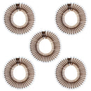 5 pcs set Hair Comb Headbands Stretch Flexible Plastic Circle (Brown with Rhinestone) TDmall Clothing Series