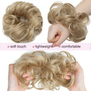Messy Bun Hair Piece Scrunchy Updo Hair Pieces for Women Fluffy Wavy Hair Bun Scrunchies Donut Hairpiece Synthetic Chignons with Elastic Rubber Band Ash Blonde 2Pc Benehair