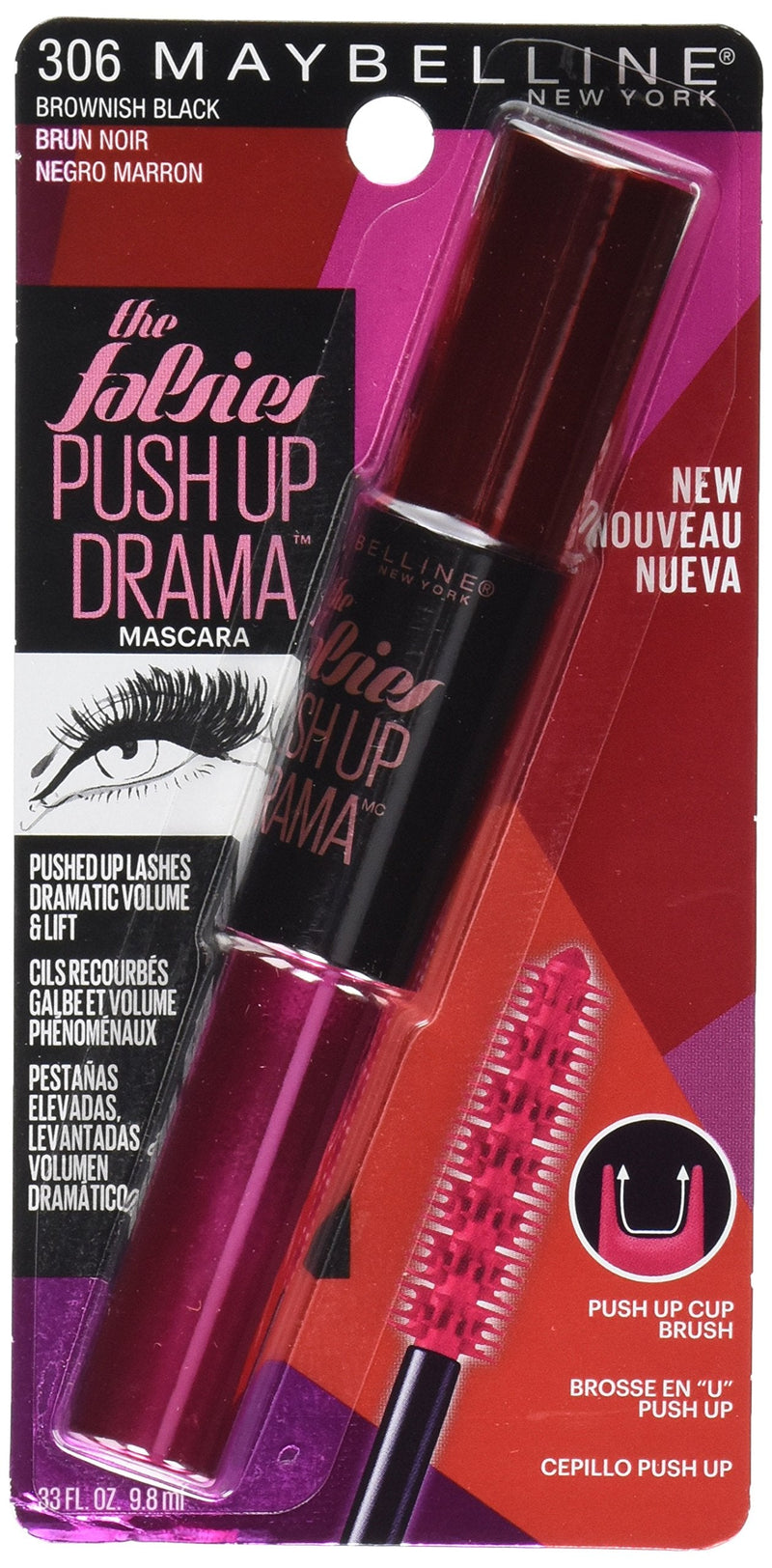 Maybelline New York The Falsies Push Up Drama Washable Mascara, Brownish Black, 0.33 fl. oz. Maybelline New York