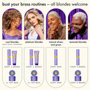 bust your brass cool blonde repair shampoo, 300ml | amika amika