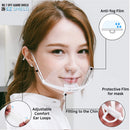 STOCK IN USA 10 Pcs Reusable Plastic Clear Face Covering Transparent mask for Restaurant, Hair Salon, Nail shop, School. White Frame(601) EZ MEDICLEAN CORP