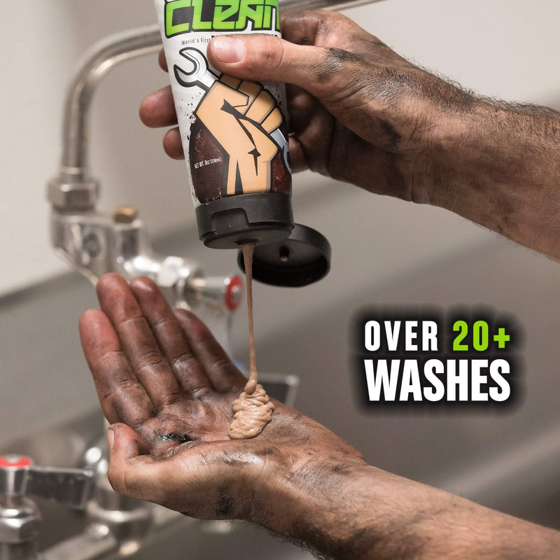 Grip Clean | Hand Cleaner for Auto Mechanics - Heavy Duty Pumice Soap, All Natural & Dirt Infused w/Stiff Bristle Fingernail Scrub Brush for Men & Mechanics Grip Clean
