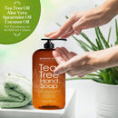 Majestic Pure Tea Tree Hand Soap - Liquid Hand Wash with Pure Aloe Vera, Rosemary & Spearmint - Hand Wash with Pump - Sulfate Free Formula -16 fl oz MAJESTIC PURE Store