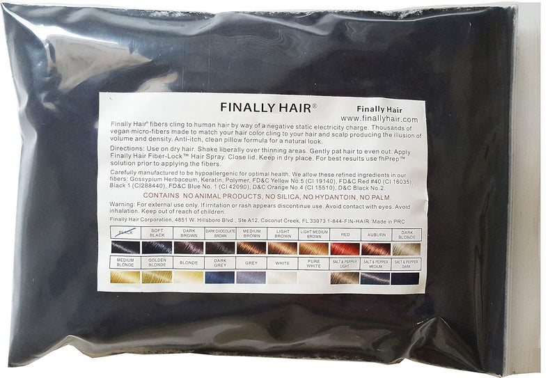 Finally Hair Hair Building Fibers Refill Bag, Light Medium Brown - our lightest brown shade, 56 Grams, Premium Hair Loss Concealer in a Refill Bag