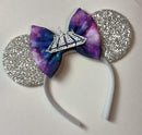 CLGIFT Galaxy Minnie Ears, Space Mountain Mickey, Iridescent Minnie Ears, Silver gold blue minnie ears, Rainbow Sparkle Mouse Ears,Classic Red Sequin Minnie Ears (Space Mountain Galaxy) CLGIFT Store