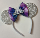 CLGIFT Galaxy Minnie Ears, Space Mountain Mickey, Iridescent Minnie Ears, Silver gold blue minnie ears, Rainbow Sparkle Mouse Ears,Classic Red Sequin Minnie Ears (Space Mountain Galaxy) CLGIFT