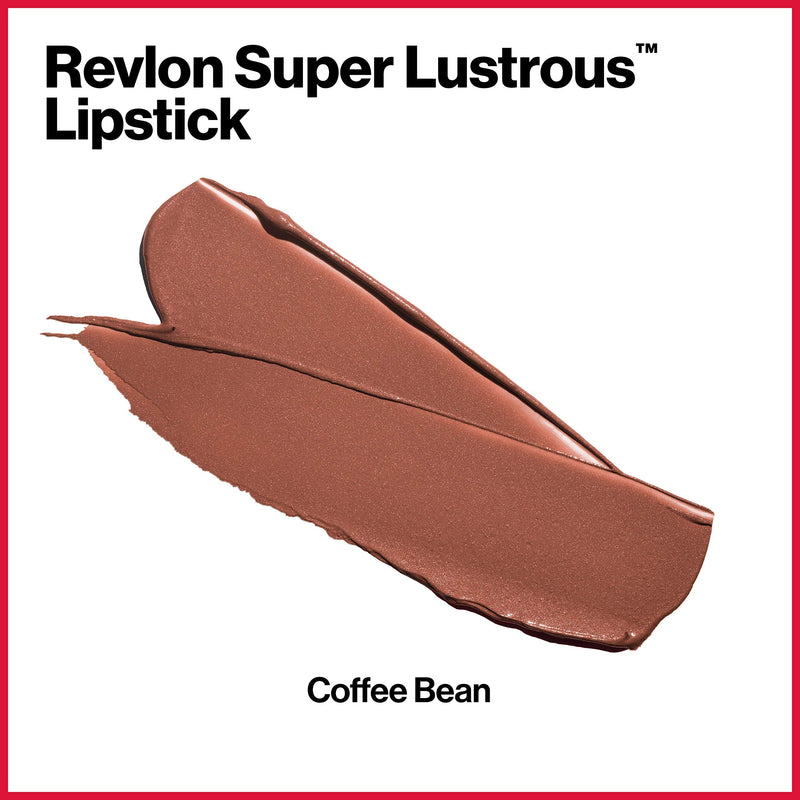 Revlon Super Lustrous Lipstick, High Impact Lipcolor with Moisturizing Creamy Formula, Infused with Vitamin E and Avocado Oil in Nude / Brown Pearl, Coffee Bean (300) REVLON