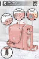 Extra Large Hanging Travel Toiletry Bag for Women and Men, Hygiene Bag, Bathroom and Shower Organizer Kit with Elastic Band Holders for Toiletries, Cosmetics, Makeup, Brushes BOACAY Store