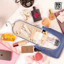 Premium Small Hanging Travel Toiletry Bag for Women and Men, Hygiene Bag, Bathroom and Shower Organizer Kit with Elastic Band Holders for Toiletries, Cosmetics, Makeup, Brushes (Small) BOACAY