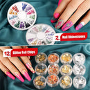 Nail Pen Designer, Teenitor Stamp Nail Art Tool with 15pcs Nail Painting Brushes, Nail Dotting Tool, Nail Foil, Manicure Tape, Color Rhinestones for Nails-Black Teenitor Store