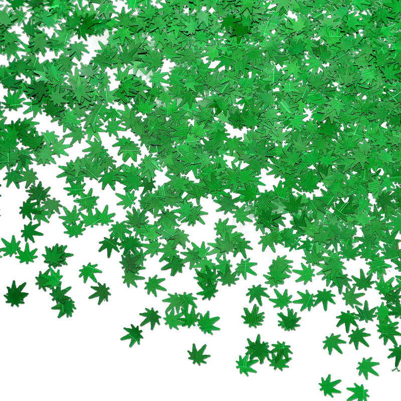 20 Grams Weed Leaf Glitter Festival Pot Leaves Nail Body Art Decoration for DIY Festival Makeup Accessories (Green) Blulu