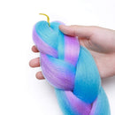 Ombre Jumbo Braiding Hair 24 inch Jumbo Braid Hair Extensions Jumbo Box Braids Crochet Hair Long for Women Kids DIY High Temperature Synthetic Fiber Two Tones Sky Blue & Light Purple 3 Bundles Benehair