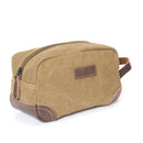 emissary Men's Toiletry Bag Leather and Canvas Travel Toiletry Bag Dopp Kit for Men Shaving Bag for Travel Accessories (Brown) emissary