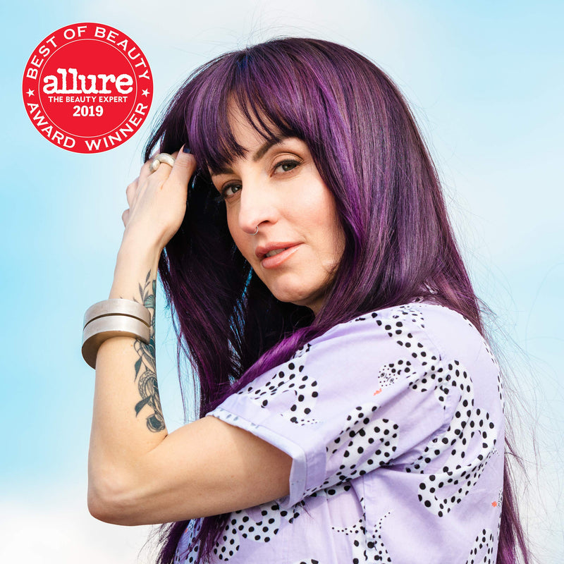 oVertone Haircare Semi-Permanent Color Depositing Conditioner with Shea Butter & Coconut Oil, Purple for Brown, Cruelty-Free, 8 oz OVERTONE