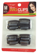 12 pcs Wig Clips Snap Comb 1 1/4 Medium (Brown) by Magic Collection Magic Collection
