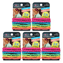 Scunci Everyday and Active Strand Elastics | Assorted Colors | 6-Pcs per Pack | 5-Packs Scunci