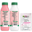 Garnier Fructis Plumping Treat Shampoo and Conditioner, 98 Percent Naturally Derived Ingredients, Watermelon, Plump Flat Hair, 11.8 oz ea, w/Micellar Sample (Packaging May Vary) Garnier Store