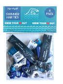 8 Piece Swimming Hair Elastic Set - Girls Swimming Accessories - No Crease Swimmer Hair Elastics Set - Swim Accessories for Girls, Women, Coaches, Teams, Swim Meets - MADE in the USA Sportigift