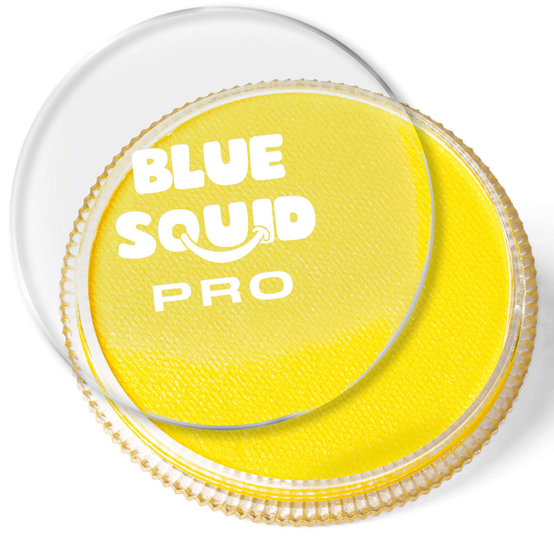 Blue Squid PRO Face Paint - Classic Yellow (30gm), Superior Quality Professional Water Based Single Cake, Face & Body Makeup Supplies for Adults, Kids & SFX Blue Squid