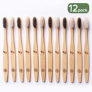Greenzla Bamboo Toothbrushes (12 Pack) | BPA Free Soft Bristles Toothbrushes | Eco-Friendly, Natural Bamboo Toothbrush | Biodegradable, Compostable & Organic Charcoal Wooden Toothbrushes GREENZLA