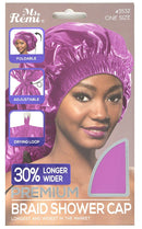 Annie - Ms. Remi Premium Adjustable and Foldable Braid Shower Cap with Drying Loop (Pink, 25" x 18.5") Annie Store