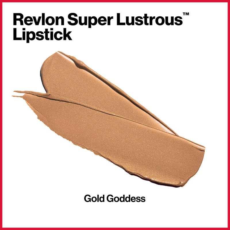 Revlon Super Lustrous Lipstick, High Impact Lipcolor with Moisturizing Creamy Formula, Infused with Vitamin E and Avocado Oil in Gold Pearl, Gold Goddess (041), 0.6 Ounce (Pack of 1) REVLON