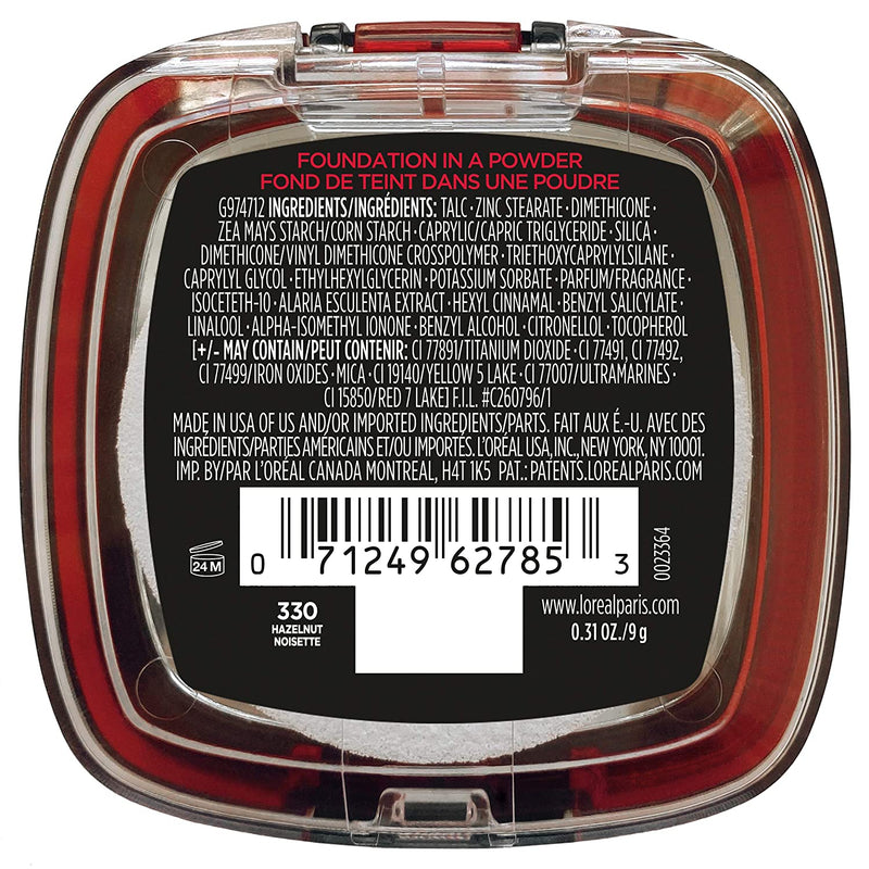 L'Oreal Paris Infallible Fresh Wear Foundation in a Powder, Up to 24H Wear, Hazelnut, 0.31 oz. L'Oreal Paris Store