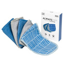 S&T INC. Always Off Reusable Makeup Remover cloths, 6” X 12”, Solid and Print, 5 Pack S&T INC.