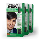 Just For Men Shampoo-In Color, Mens Hair Dye with Vitamin E for Stronger Hair - Darkest Brown Black, H-50A, 3 Pack (Formerly Original Formula) Just for Men
