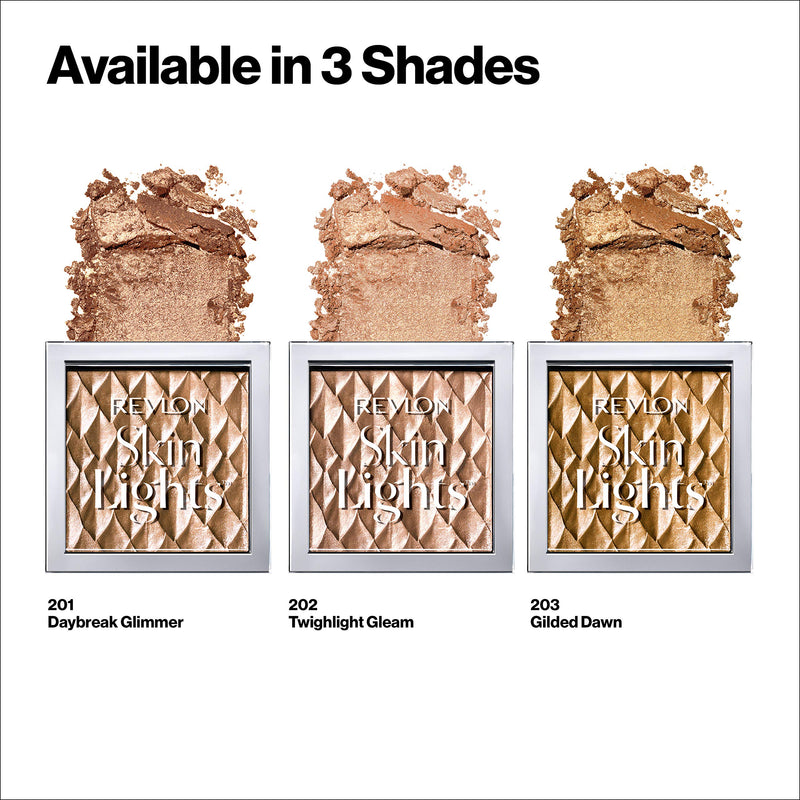 Revlon Skinlights Prismatic Powder Highlighter, Lightweight, Super-Smooth Buildable Shimmer, Daybreak Glimmer (201), 0.28 Oz REVLON