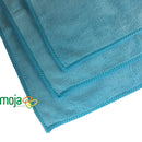 MojaWorks Microfiber Face Cloth Cleaning - Heavy Duty Stitching, Dual Purpose, Ultra Dense, Exfoliate Skin, Cleanse Pores - Easily Remove Makeup Dead Skin Cells - 3 Pack Measures 12" x12" (Blue) MojaWorks